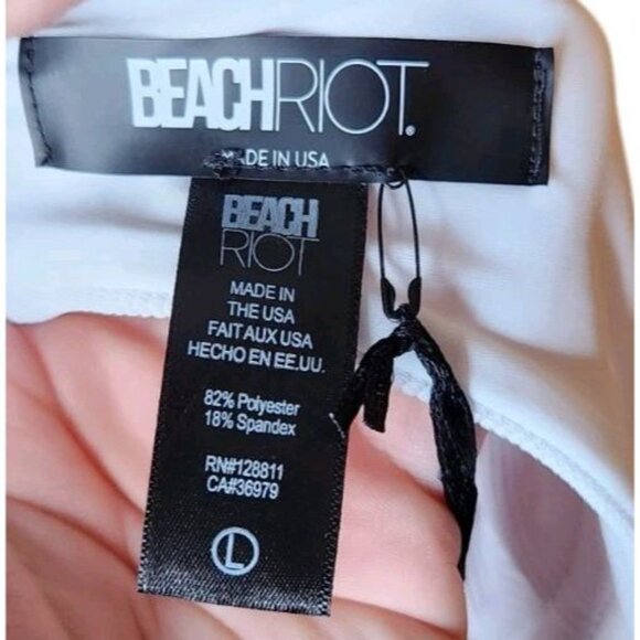 Beach Riot Blair Ribbed Underwire Tie Shoulder Bikini Top White Size Large - Picture 3 of 4